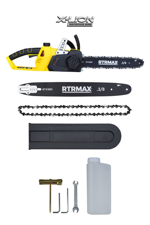 RTX1891BSET Şarjlı Ağaç Kesme Motoru 3'lü Set -Eldiven-Testere Zinciri
