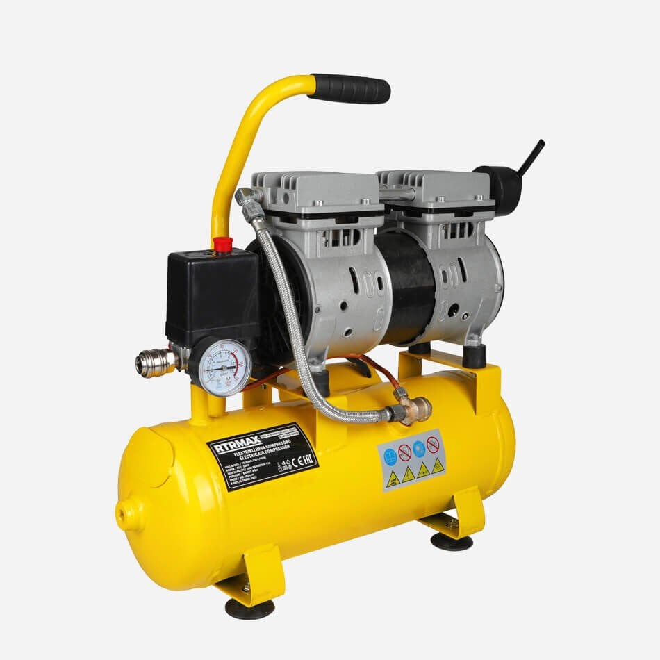 RTM730 Sessiz Hava Kompresörü 9 Lt 0.75 / Hp 0.55 Kw 8 Bar