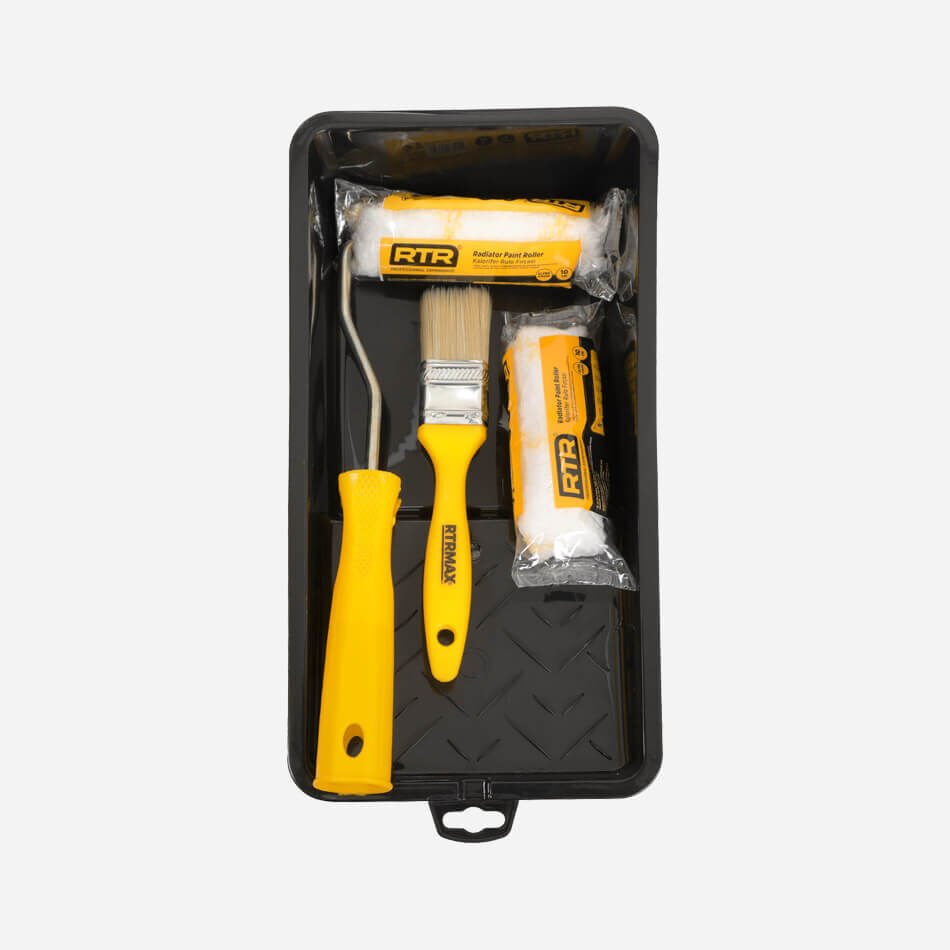 RFR701 Hobi Boyacı Seti 4 Parça (Rulo Fırça ve Yedeği, Kesme Fırçası, Boyacı Tavası)