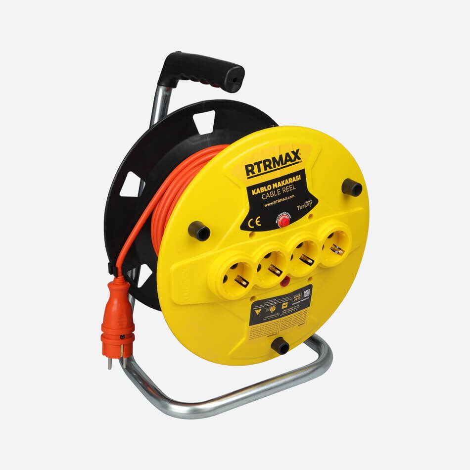 REM31535 Makaralı Uzatma Kablosu Açık Tip Termik Sigortalı 35 mt 3 x 1.5 mm