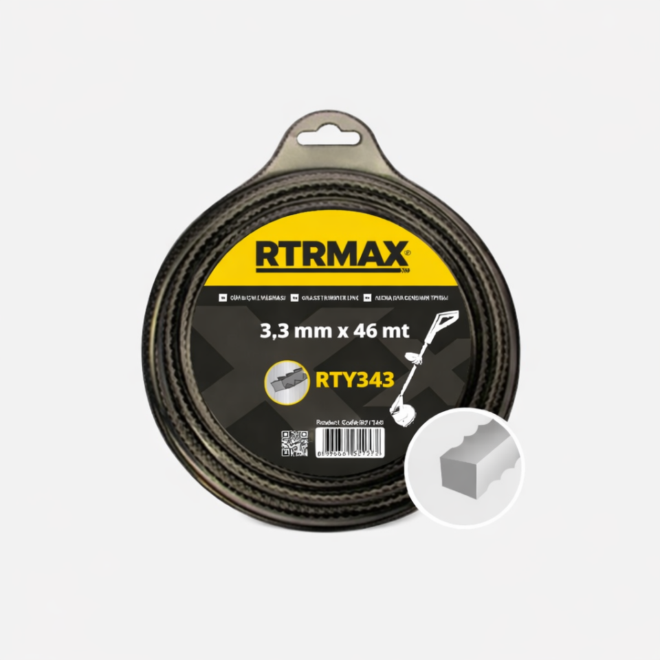RTY343 Tırpan Misinası Testere Gri 3.3 mm x 46 Mt